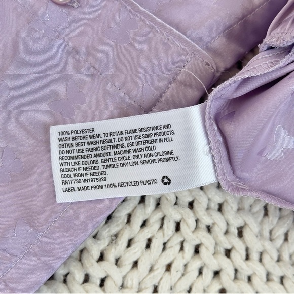 Art Class Girl's Butterfly Lavender Pajama Set Elastic Waistband Size S (6-6X) - Picture 5 of 6